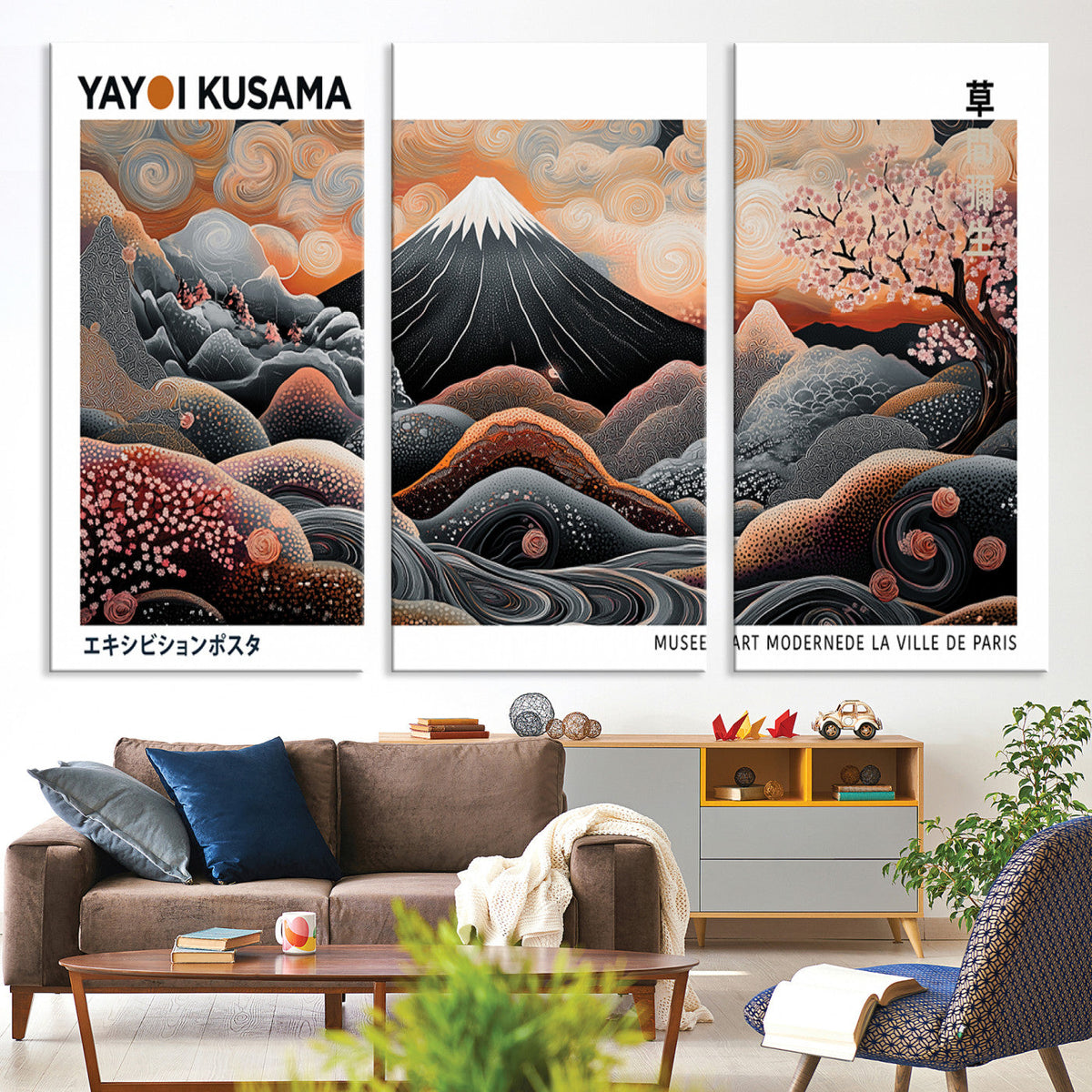 Yayoi Kusama Wall Art Canvas Print – Framed Japanese Dot Art