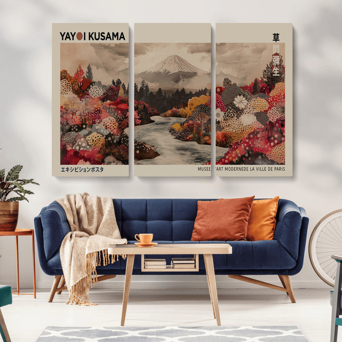 Modern Japanese Wall Art Canvas Print – Framed Abstract