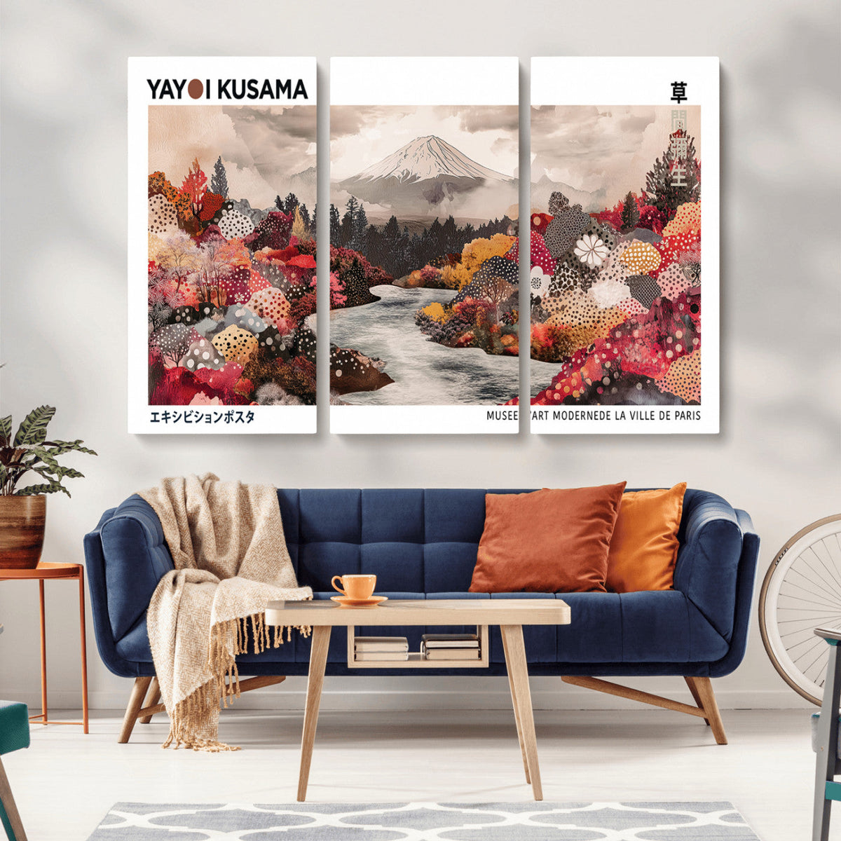 Modern Japanese Wall Art Canvas Print – Framed Abstract