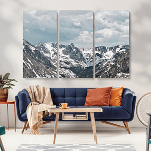 Snowy Peaks Wall Art Canvas Print – Alpine Wilderness