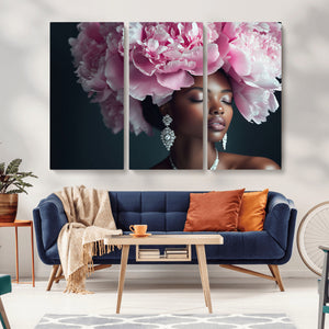 Black Beauty Petal Crown Wall Art Canvas Print – Floral