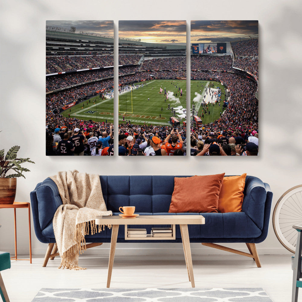 Chicago Bears Soldiers Field Wall Art Canvas Print – Framed