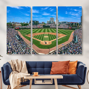 Wrigley Field Baseball Stadium Canvas Wall Art – Packed
