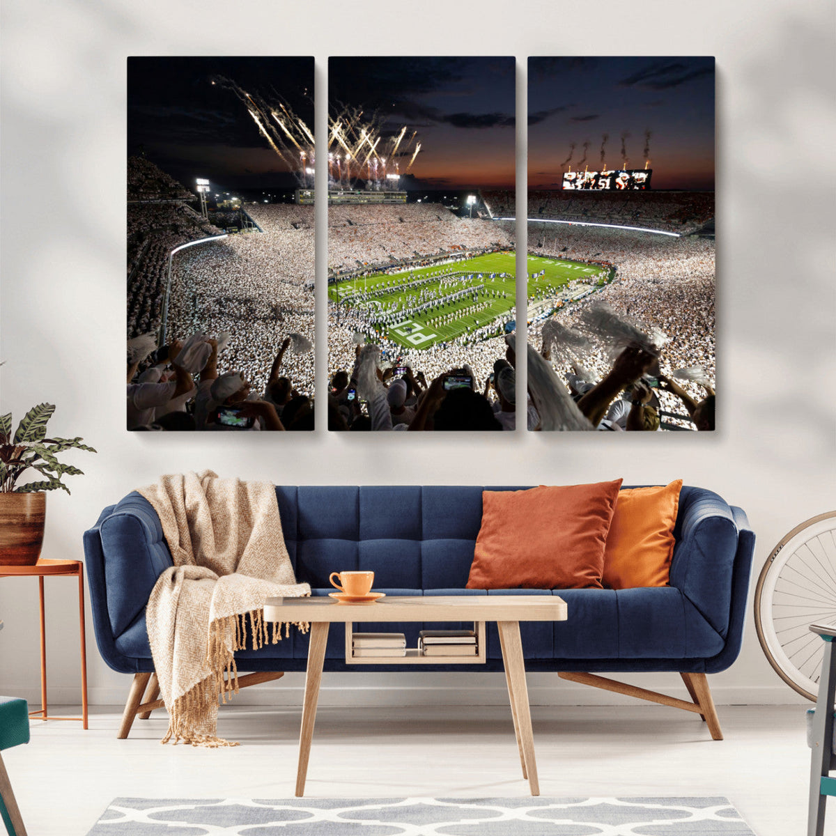 Penn State Stadium Wall Art – White Out Football Game Canvas