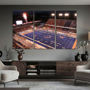 Boise State Stadium Large Wall Art Canvas Print for Living