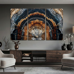 Abstract Wood Grain Canvas Print, Tree Ring Pattern Wall