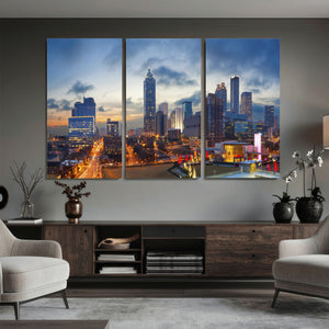 Atlanta Skyline Wall Art Canvas Print, Atlanta Downtown