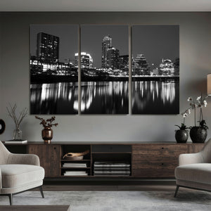 Austin Skyline Wall Art Canvas Print, Austin Downtown Night