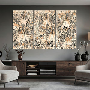 Native American Indian Wall Art Canvas Print - Abstract