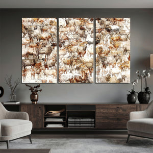 Farmhouse Bighorn Sheep Wall Art Canvas Print - Abstract