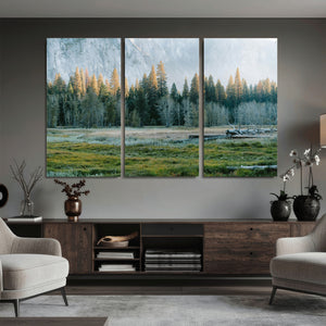 Forest Meadow Wall Art Canvas Print, Pine Tree Landscape