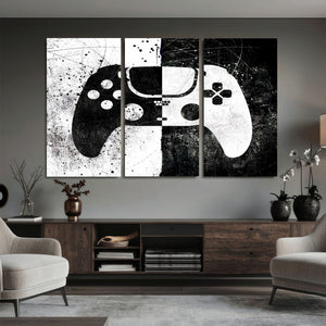 Abstract Gaming Controller Wall Art Canvas Print
