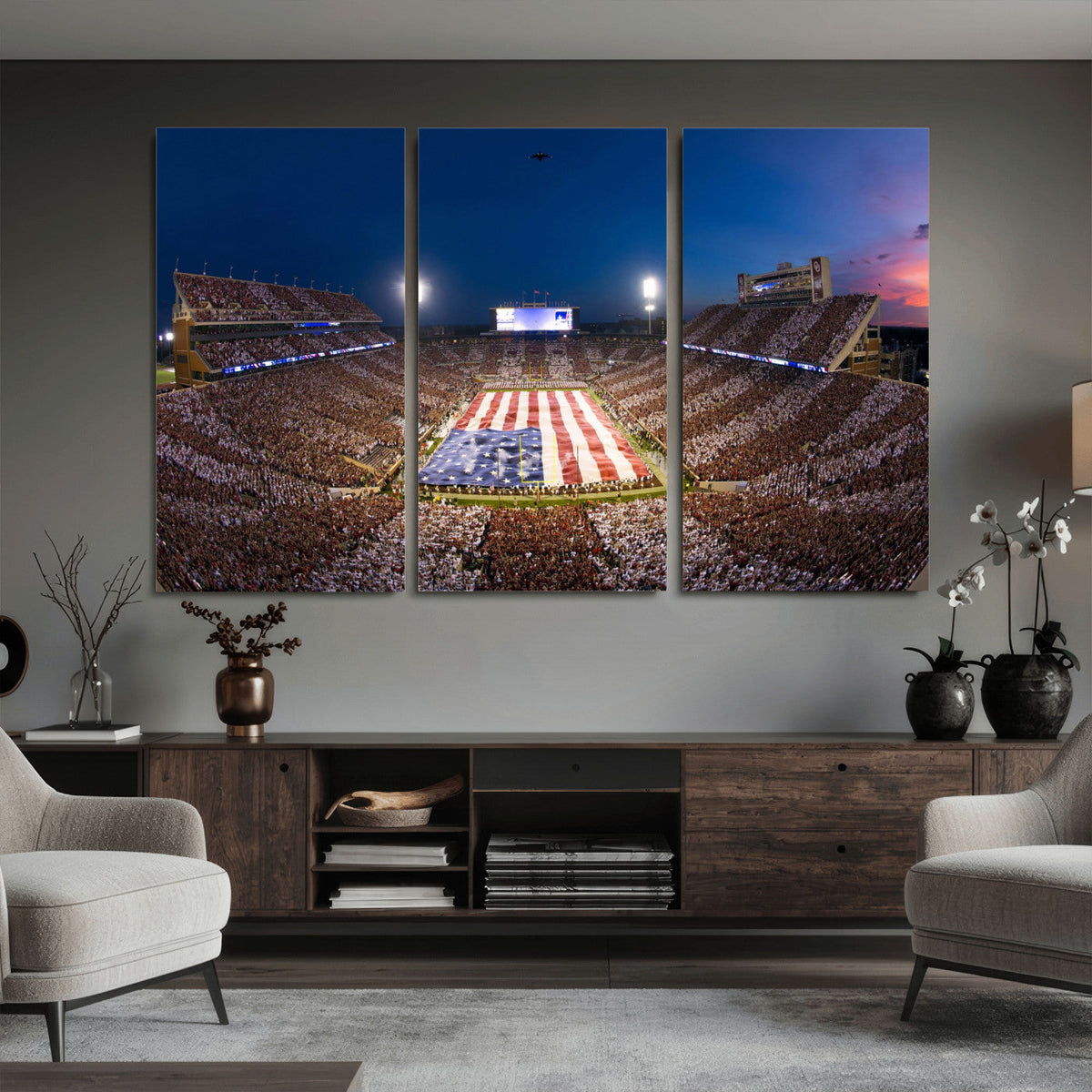 Oklahoma Sooners Memorial Stadium Wall Art Canvas Print,