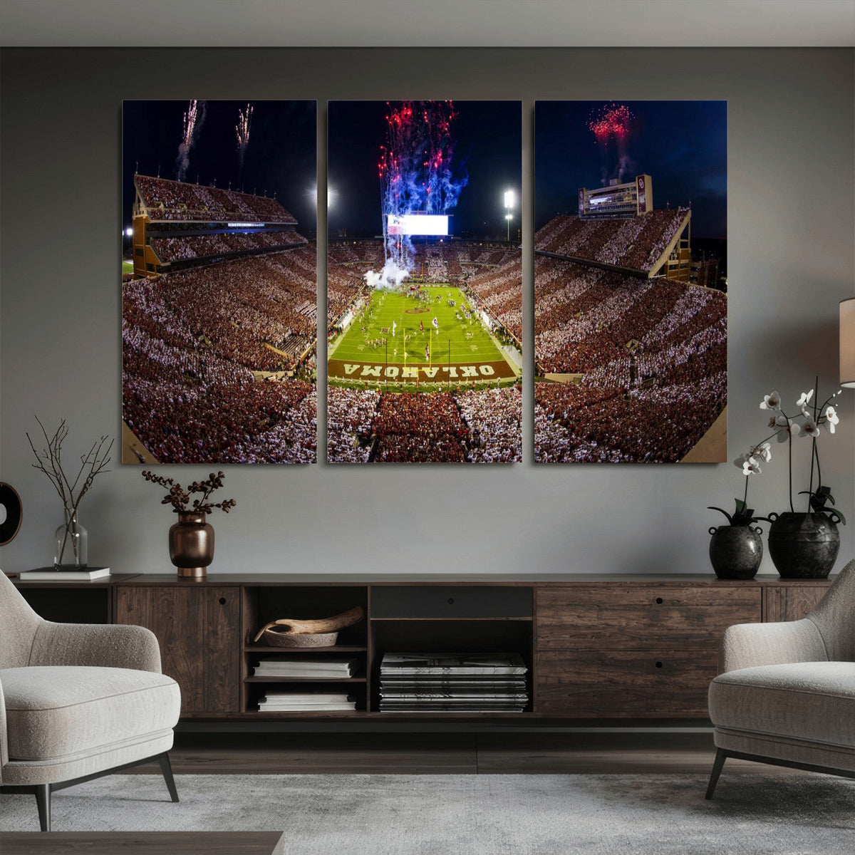 Oklahoma Memorial Stadium Wall Art Canvas Print – Oklahoma