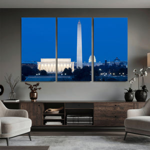 Washington DC Skyline Wall Art Canvas Print – Lincoln