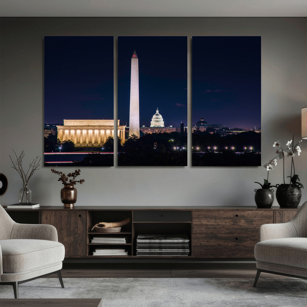 Washington White House Skyline Wall Art Canvas Print –