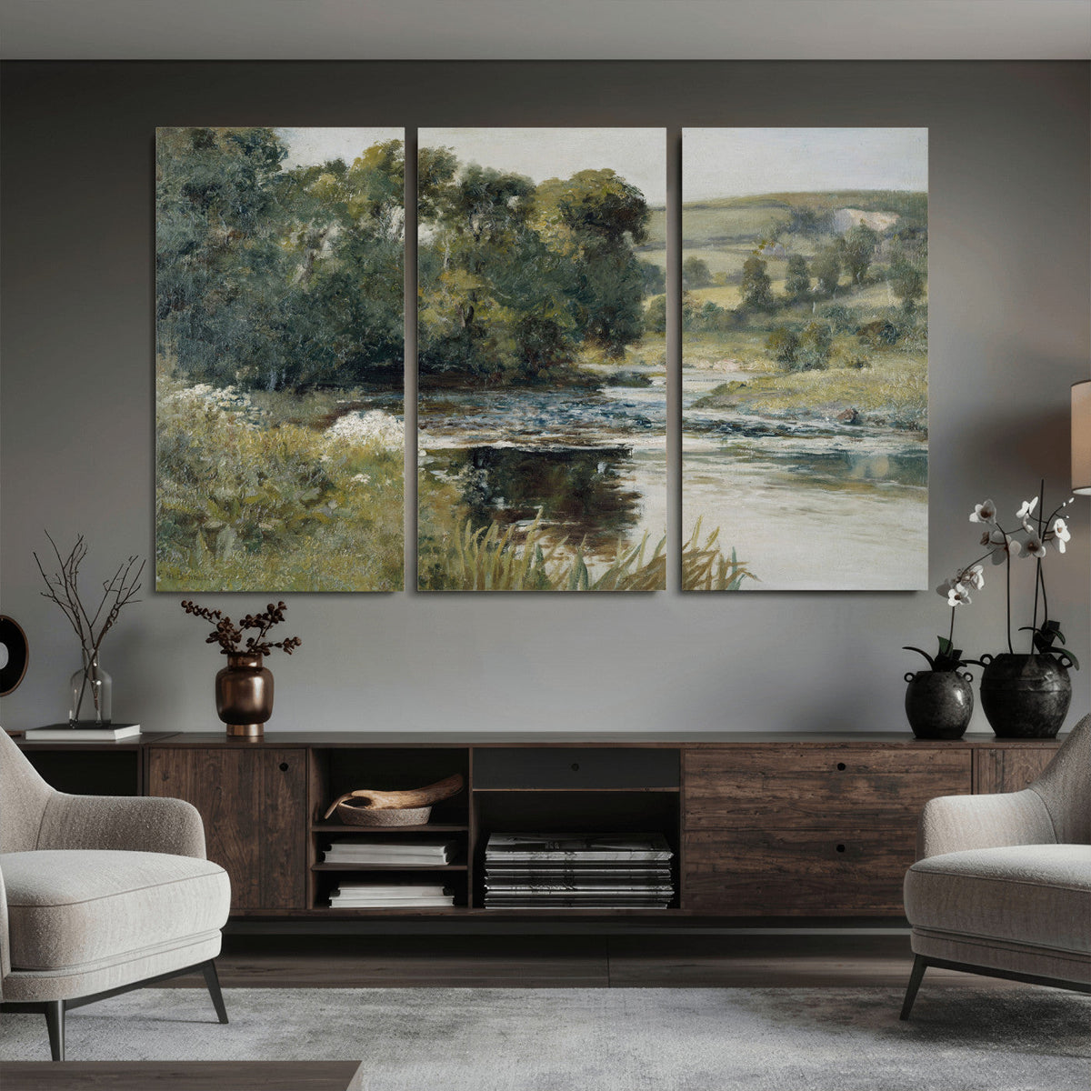 Streamside by Edward Mitchell Bannister Wall Art Canvas