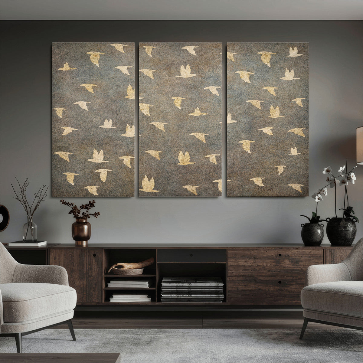 Abstract Birds Wall Art Canvas Print