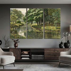 Forest Stream Canvas Wall Art, Peder Monsted A Forest Stream