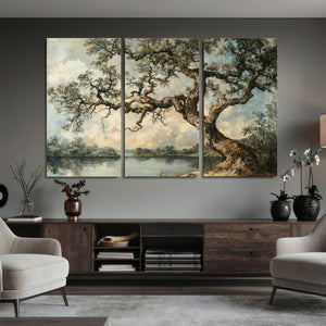 Old Oak Tree Canvas Wall Art, Turner Inspired Romantic