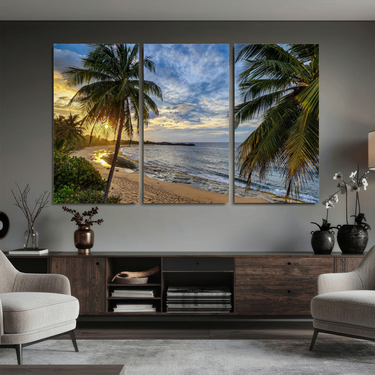 Mar Chiquita Beach Puerto Rico Canvas Wall Art, Manati Caribbean Coastal Photography Print, Tropical Ocean Sunset Decor