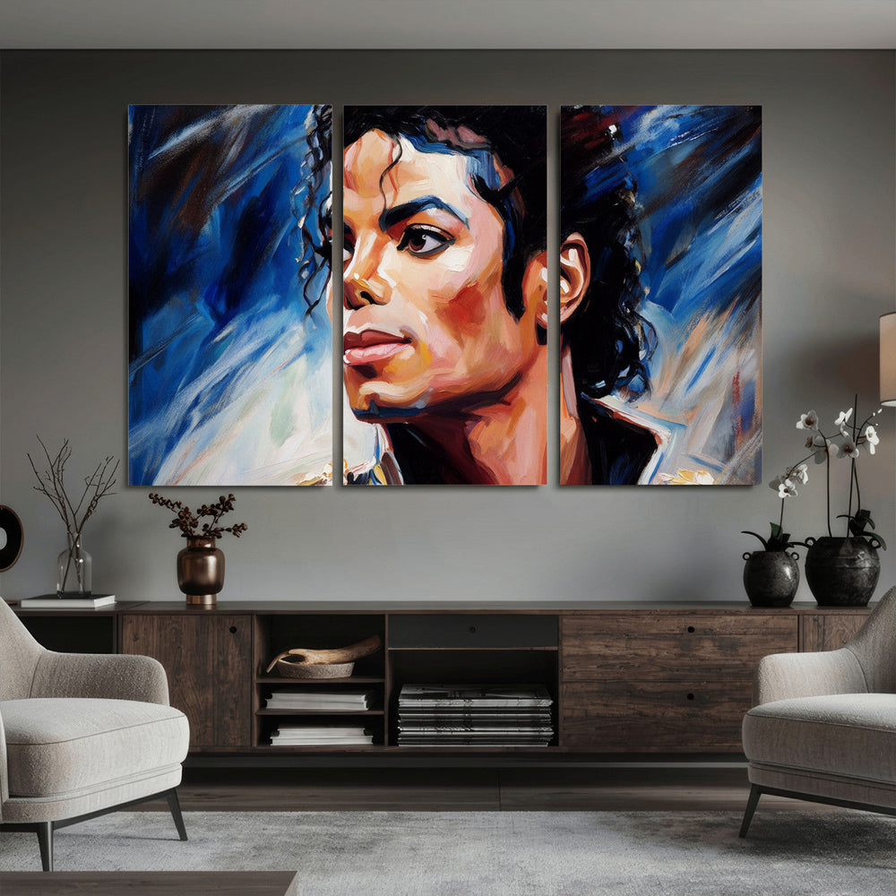 Abstract Michael Jackson Photo Wall Art Canvas Print