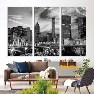 Black and White Atlanta Wall Art Canvas Print