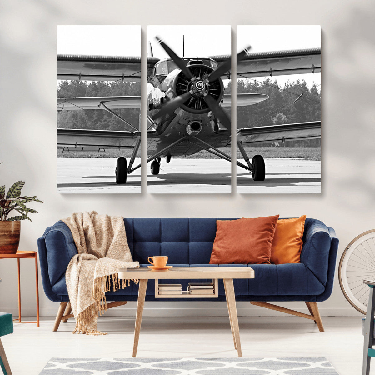 Wall Art Old War Plane Canvas Print