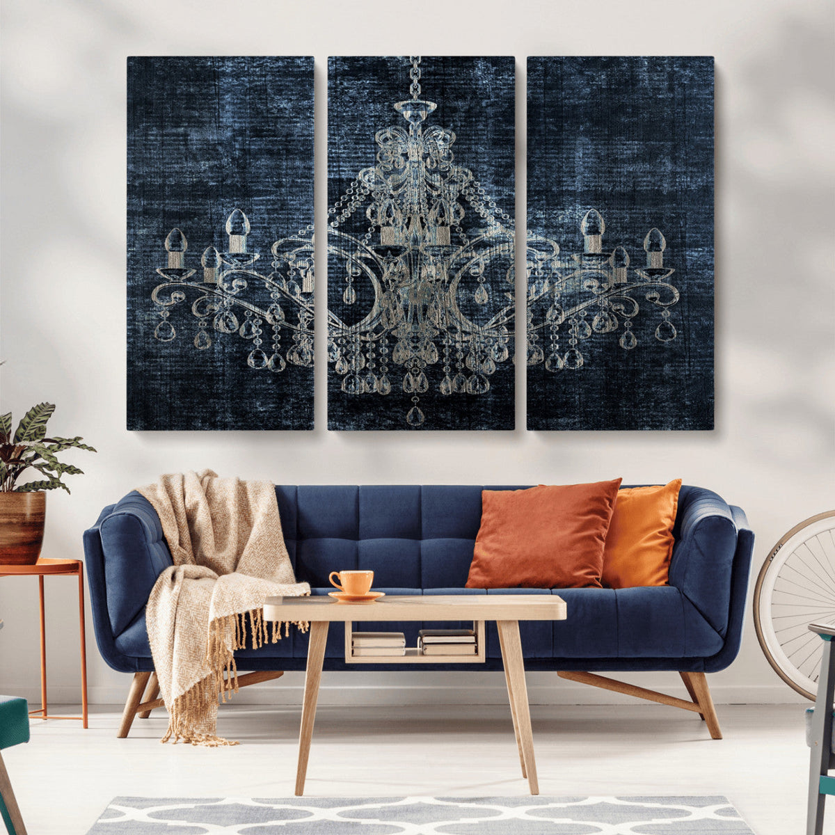 Dark Chandelier Wall Art Canvas Print