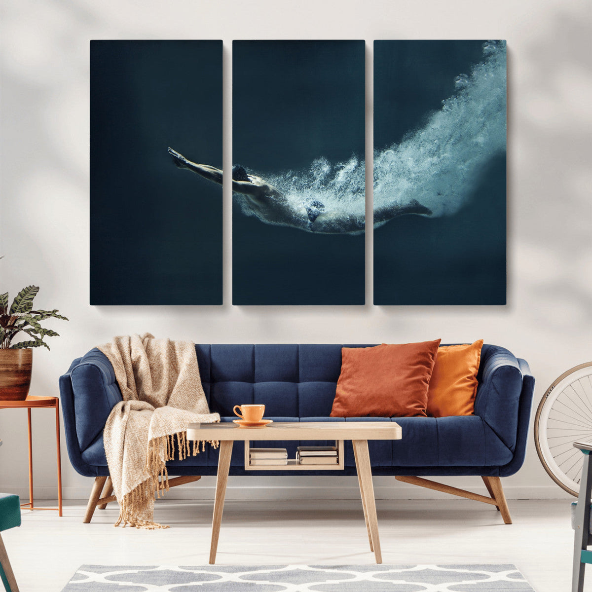 Swimmer Wall Art Canvas Print