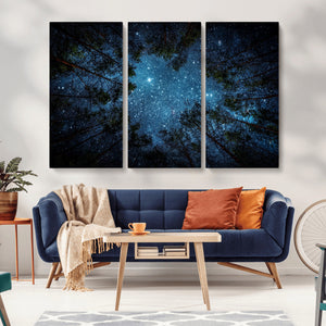 Forest and Stars Wall Art Canvas Print