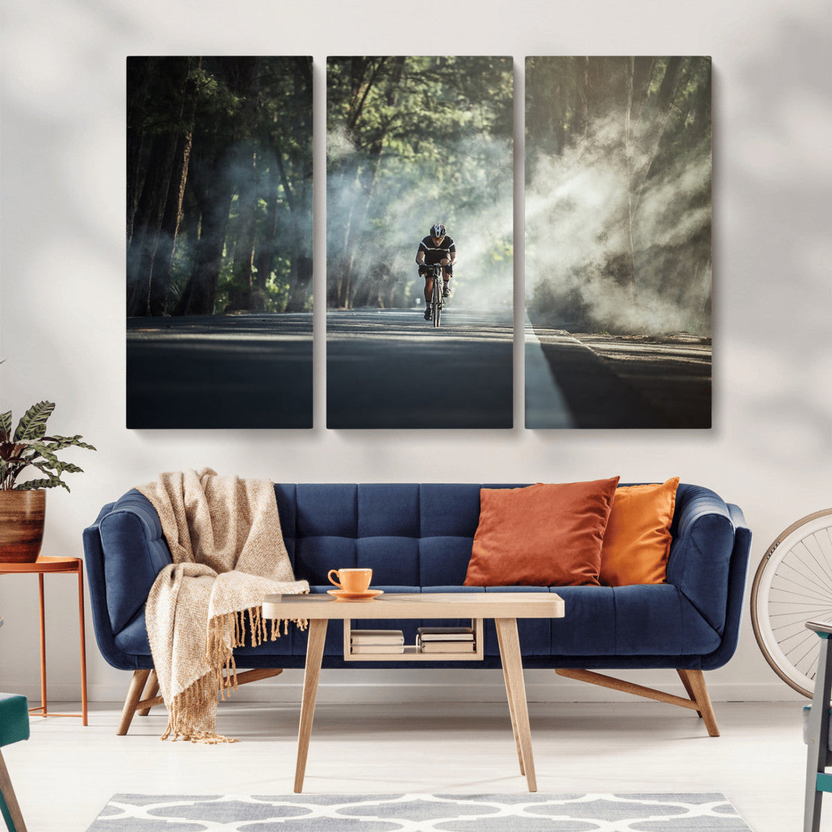 Cycling Road Bike in the Morning, Cycling Road Bike Canvas