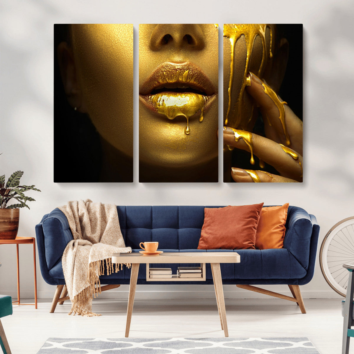 Gold and Women Wall Art Canvas Print