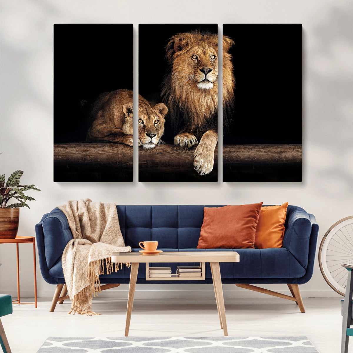 Lion Canvas Wall Art – Majestic Animal Print Artwork for