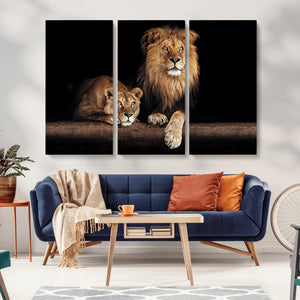 Lion Canvas Wall Art – Majestic Animal Print Artwork for