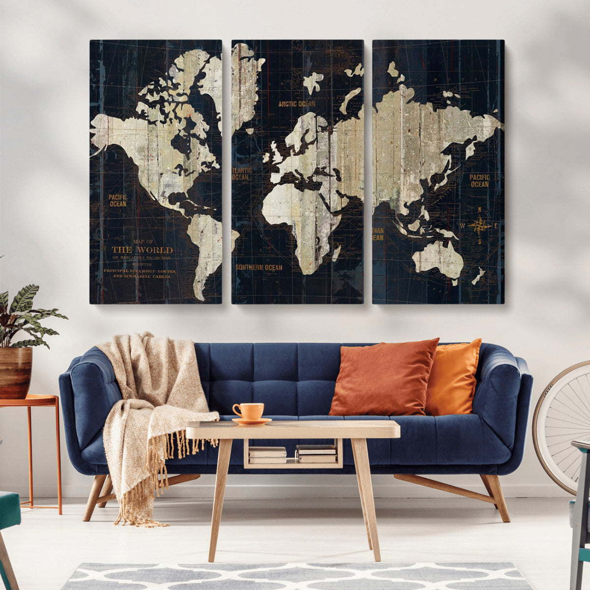 World Map Canvas Print – Detailed Map of the World Wall Art