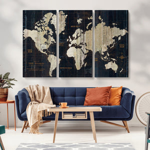 Antique Old World Map Wall Art Canvas Print