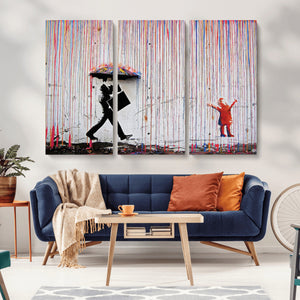 Banksy Wall Art Canvas Print, Framed Graffiti Art Picture