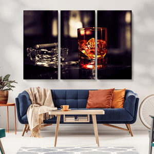 Whiskey and Cigar Canvas – Luxurious Wall Art for Home or