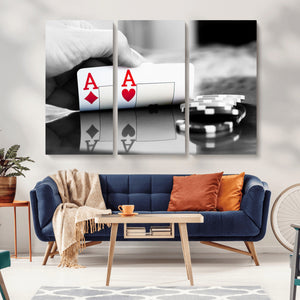 Aces Poker Art Poker Game Wall Art Canvas Print