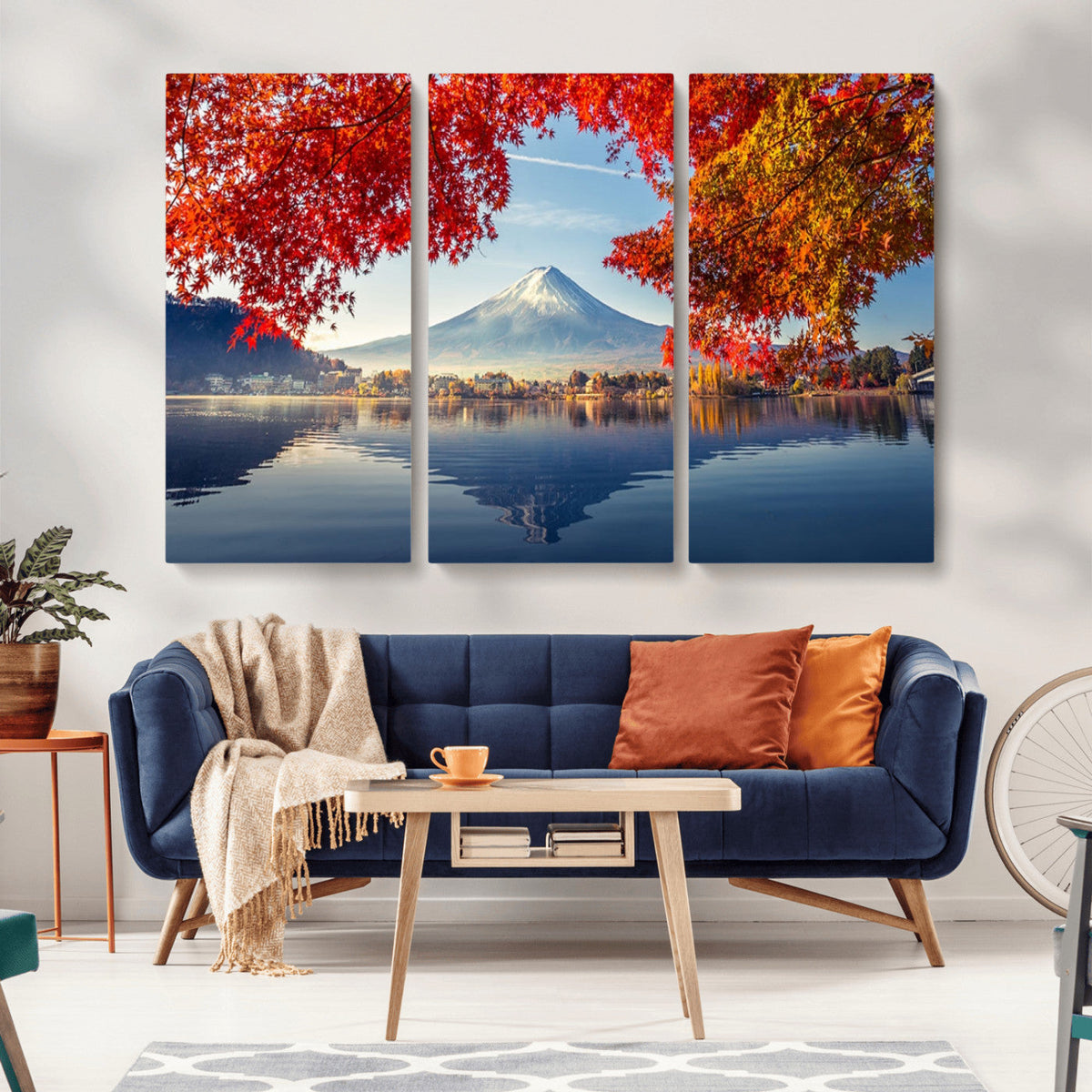 Mount Fuji Canvas Wall Art Japan Autumn Mountain Canvas