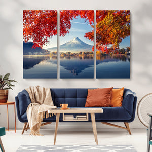 Mount Fuji Canvas Wall Art Japan Autumn Mountain Canvas