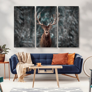 Wall Art Deer Art Animal Canvas, Framed Wall Art Deer Canvas