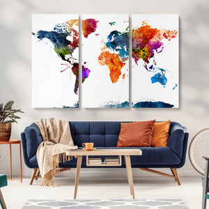 World Map Canvas Print – Detailed Map of the World Wall Art