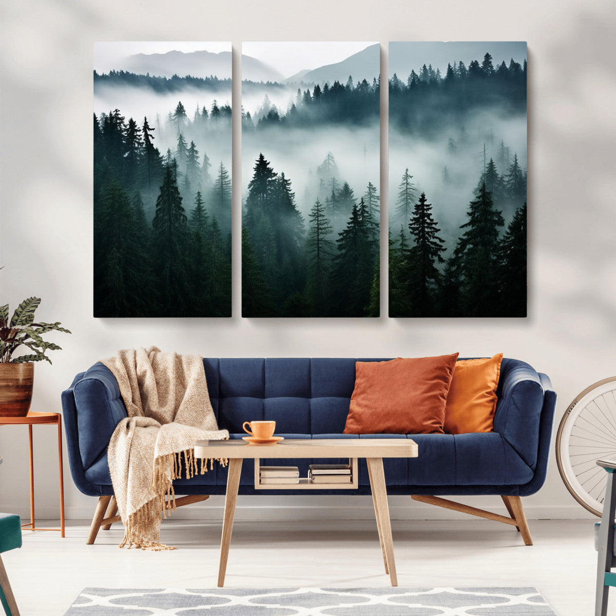 Captivating Misty Forest Wall Art Canvas, Premium Canvas