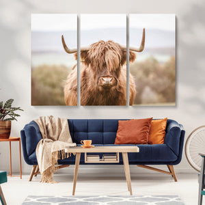 Scottish Serene Highland Cow Canvas Wall Art – Serene