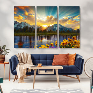 Grand Teton Park Sunrise Wall Art – Vibrant Landscape Canvas
