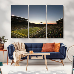 Oregon Ducks Football Team Print - Eugene Autzen Stadium
