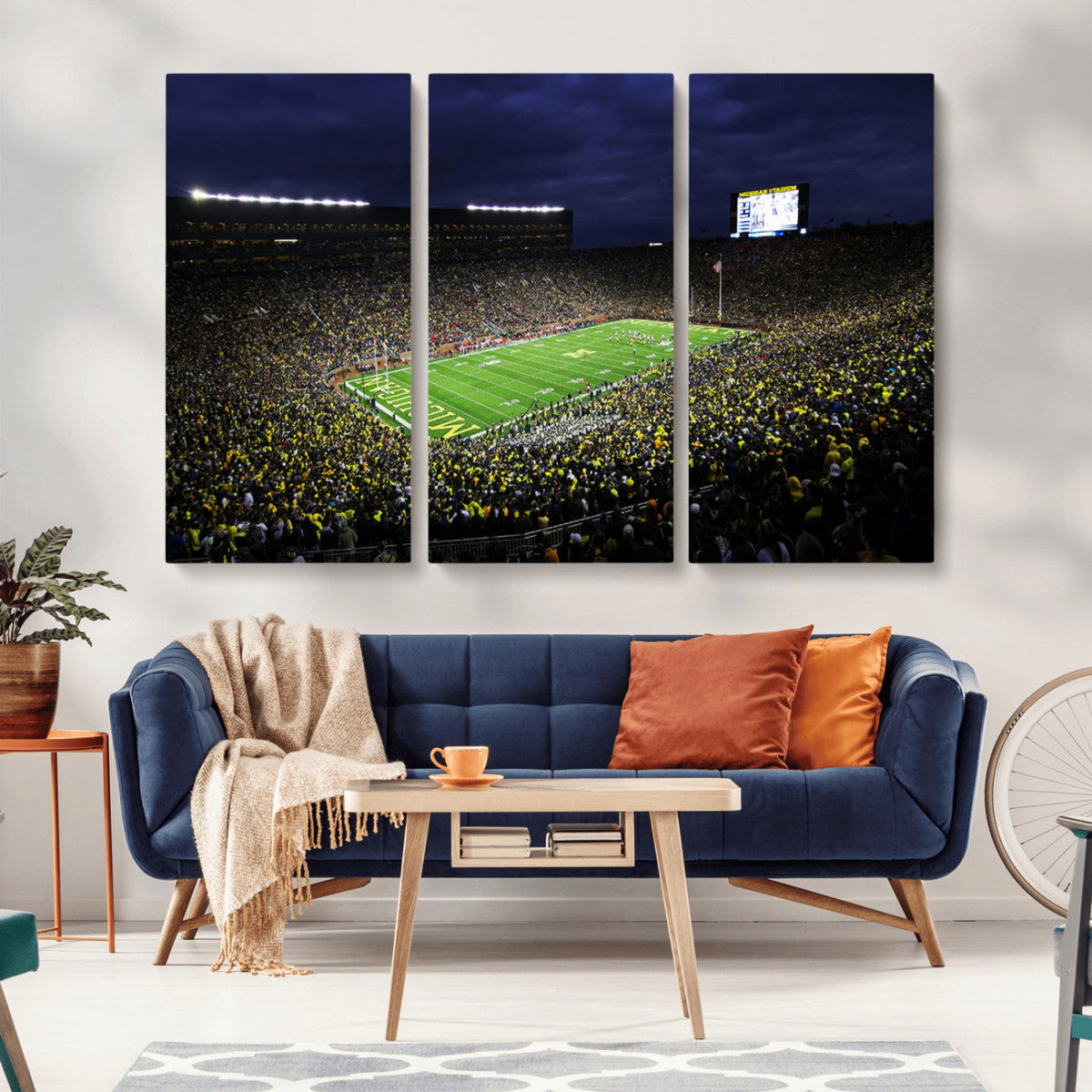 Michigan Wolverines Football Canvas Wall Decor, Football