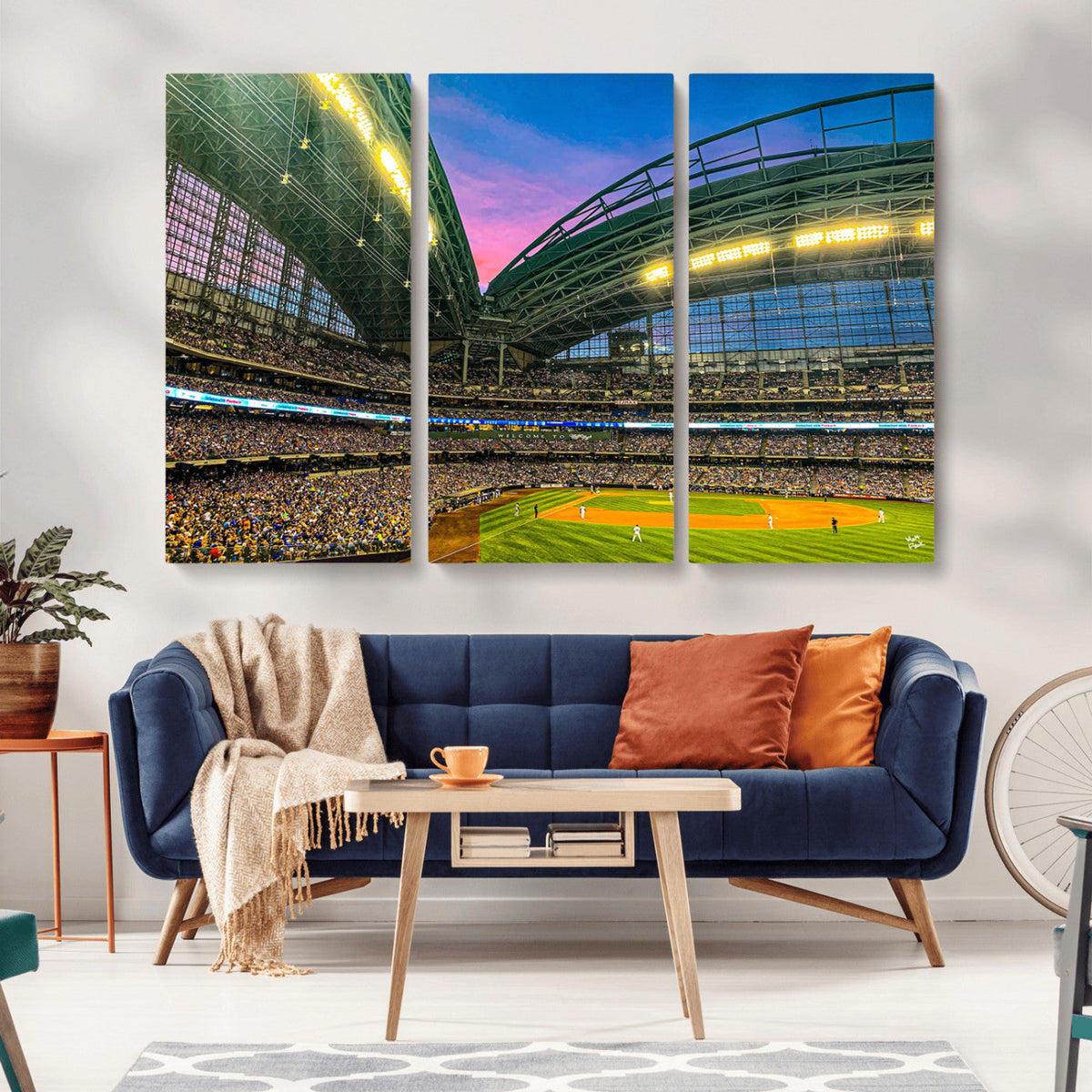 Milwaukee Brewers Baseball Team Print Canvas- American